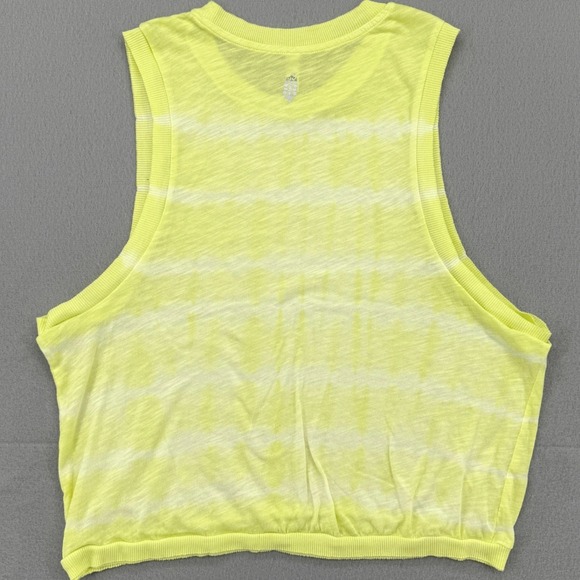 Free People Movement Tie Dye Love Tank Muscle Crop Neon Yellow Highlighter Small - Picture 4 of 7